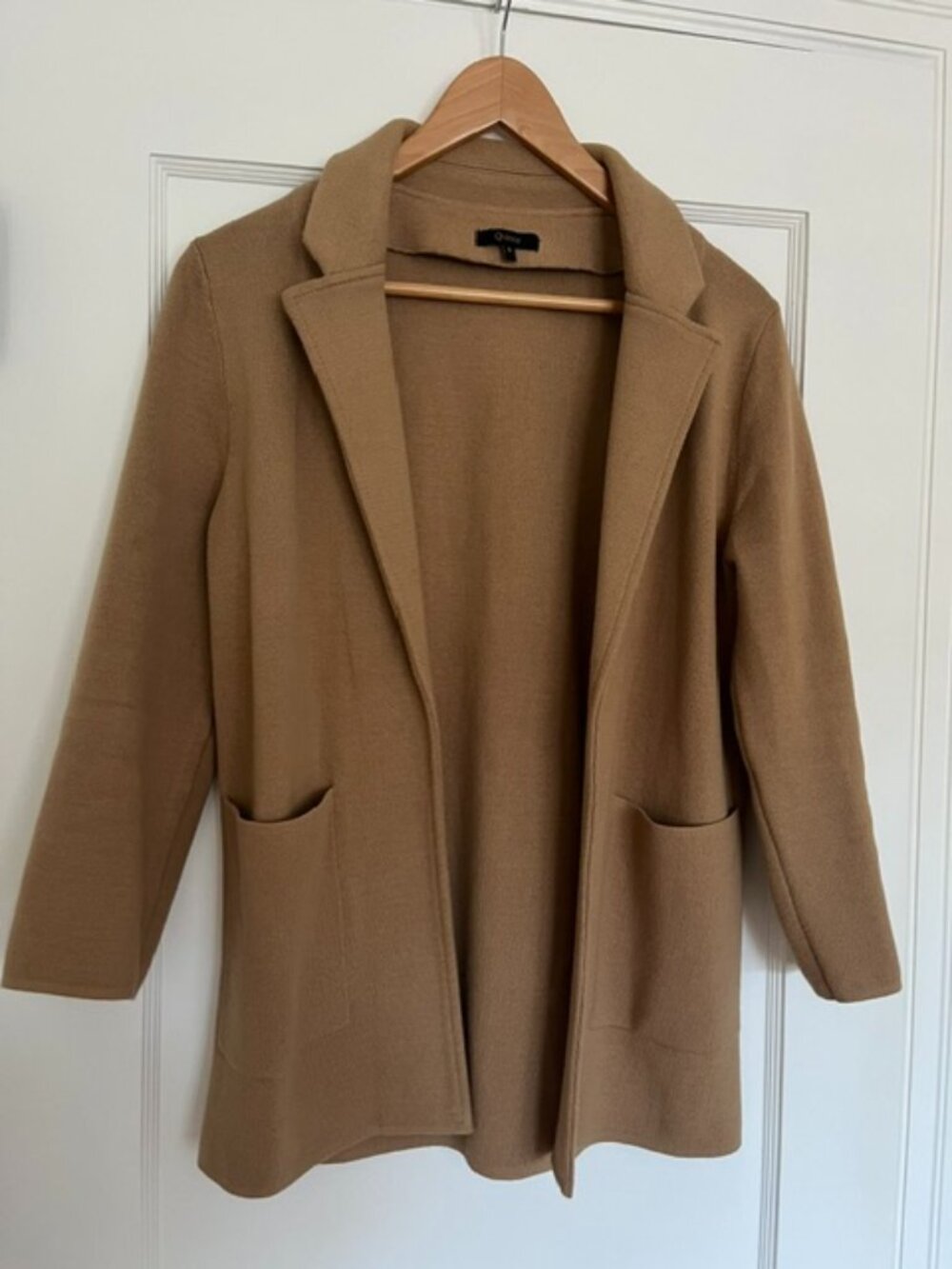 Quince 100% Organic Cotton Knit Blazer in Camel | Size Small